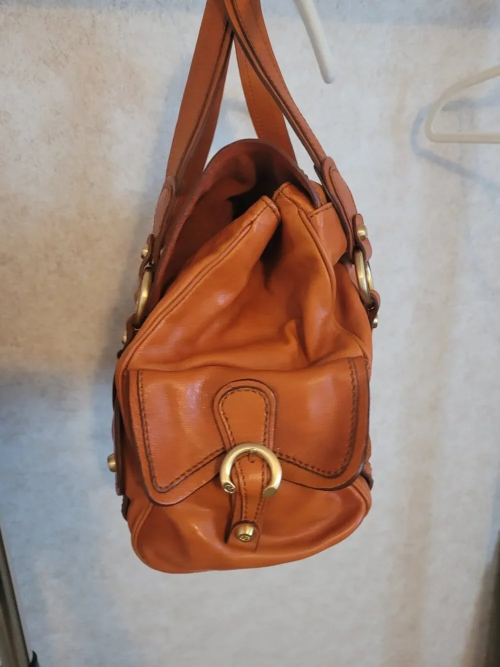 Leather Hobo Bag Francesco Biasia Orange
